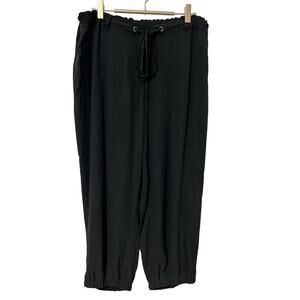 Eileen Fisher Silk Georgette‎ Crepe Cropped Pants Size S Black Ankle Zip Capsule